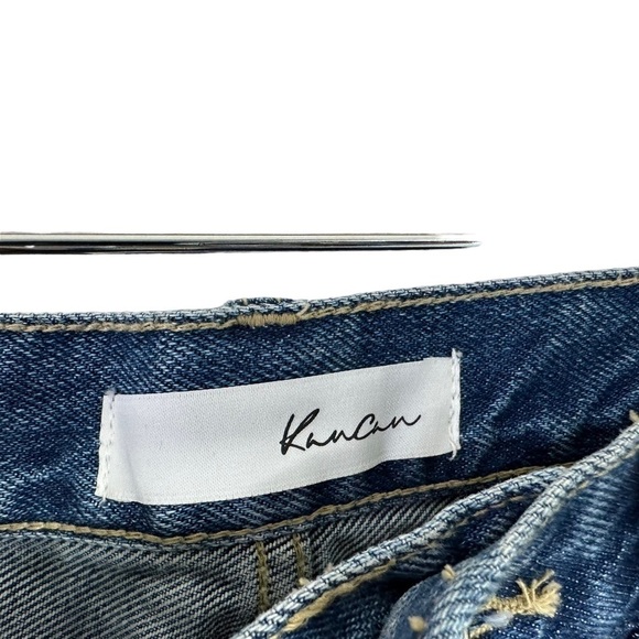 Kancan Womens Maddie Ultra High Rise 90s Boyfriend Jeans Size 26 Blue Distressed - Picture 9 of 9